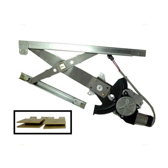 Brock Replacement Passenger Front Power Window Regulator with Motor and 2 Window Sash Connectors Compatible with 1992-1998 Grand Am Sedan 16621658 22541970