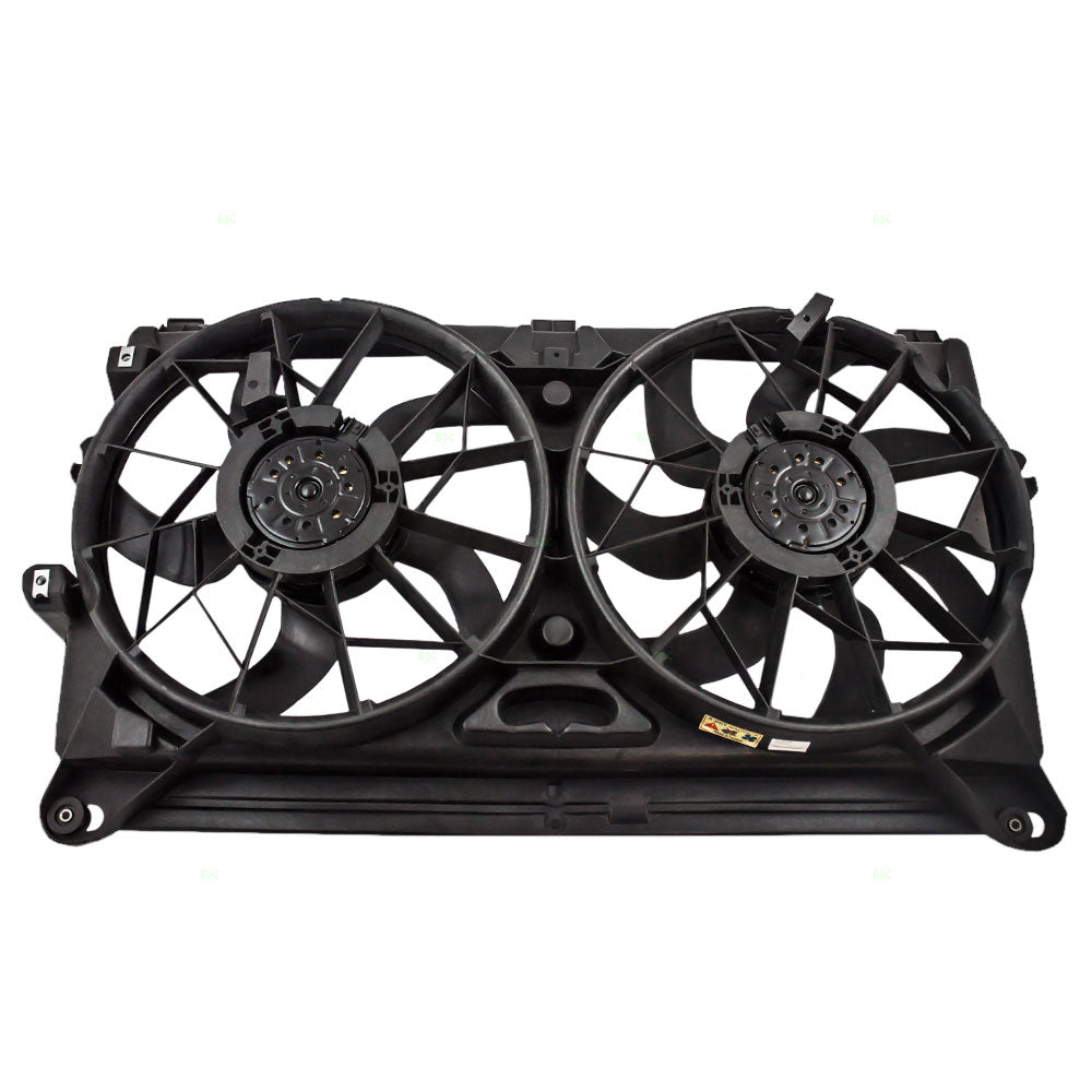 Brock Replacement Dual Cooling Fan Motor Assembly Compatible with 2007-2014 Silverado Sierra Pickup Yukon Escalade Tahoe Suburban