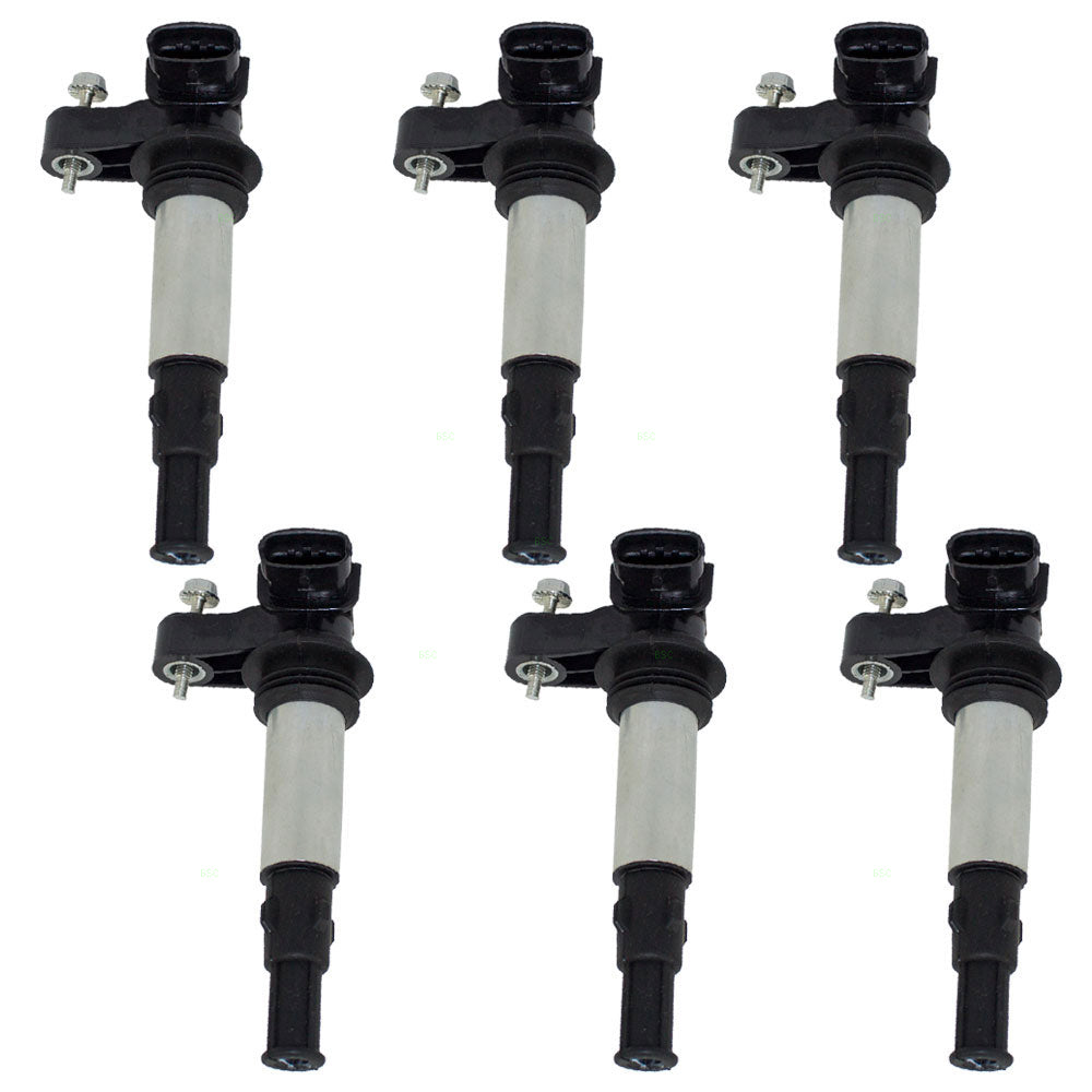 6 Piece Ignition Coil Set For 2.8L/3.6L 2005-2008 Buick LaCrosse 2004-2006 Buick Rendezvous 2009 Buick Enclave 2009 Chevrolet Traverse 2009 GMC Acadia 2004-2009 Cadillac CTS 2004-2006 Cadillac SRX 2008-2009 Cadillac STS 2006-2009 Saab 9-3