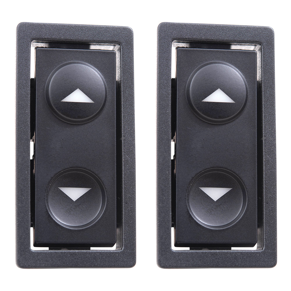 Brock Replacement Pair of Square Window Switch Compatible with 88-94 Pickup Truck SUV 22071943