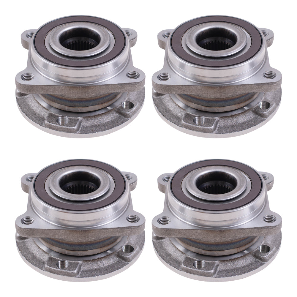 Brock Replacement Front and Rear Set Hub Bearing Assemblies Compatible with 2014-2020 Cherokee w/Off Road Package