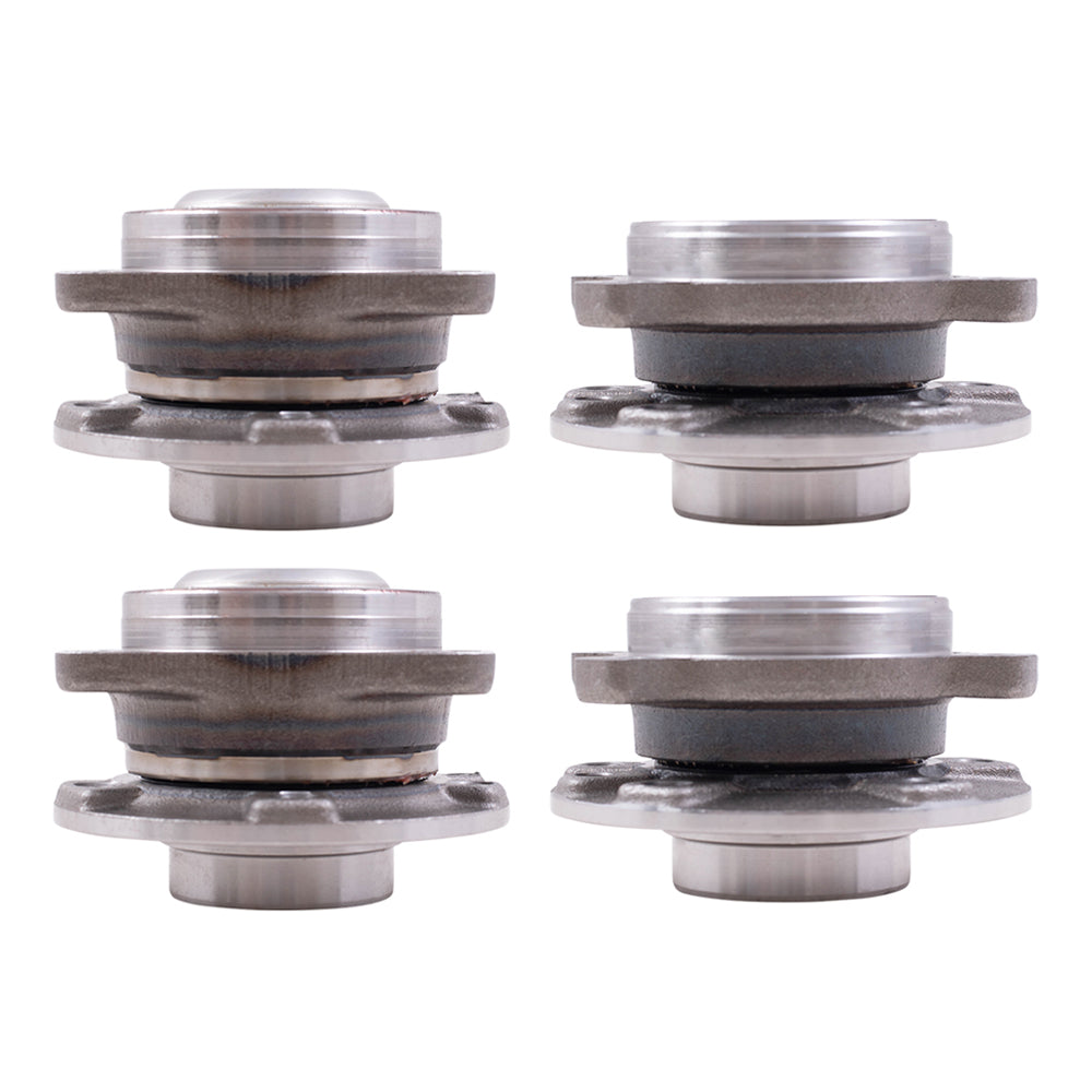 Brock Replacement Front and Rear Set Hub Bearing Assemblies Compatible with 2014-2020 Cherokee Front Wheel Drive