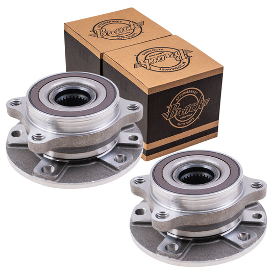 Brock Replacement Set Front Hubs & Wheel Bearings Compatible with 2015-2017 200 Sedan