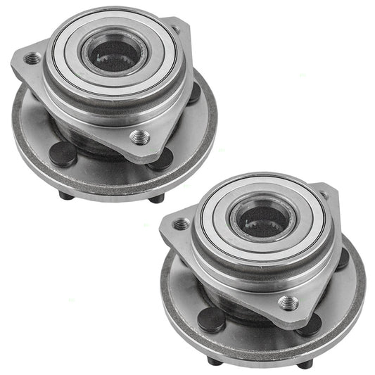 Brock Replacement Pair Set Front Wheel Hubs with Bearings Compatible with 1999-2006 Wrangler 2000-2001 Cherokee 5016458AA