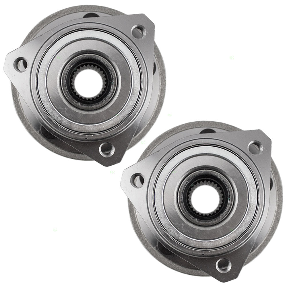 Brock Replacement Pair Set Front Wheel Hubs with Bearings Compatible with 1999-2006 Wrangler 2000-2001 Cherokee 5016458AA