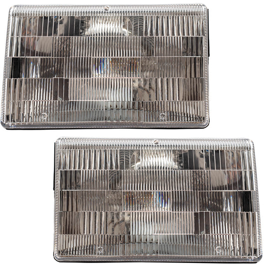 Brock Replacement Set Driver and Passenger Headlights Compatible with 1993-1998 Grand Cherokee 55155127 55155126