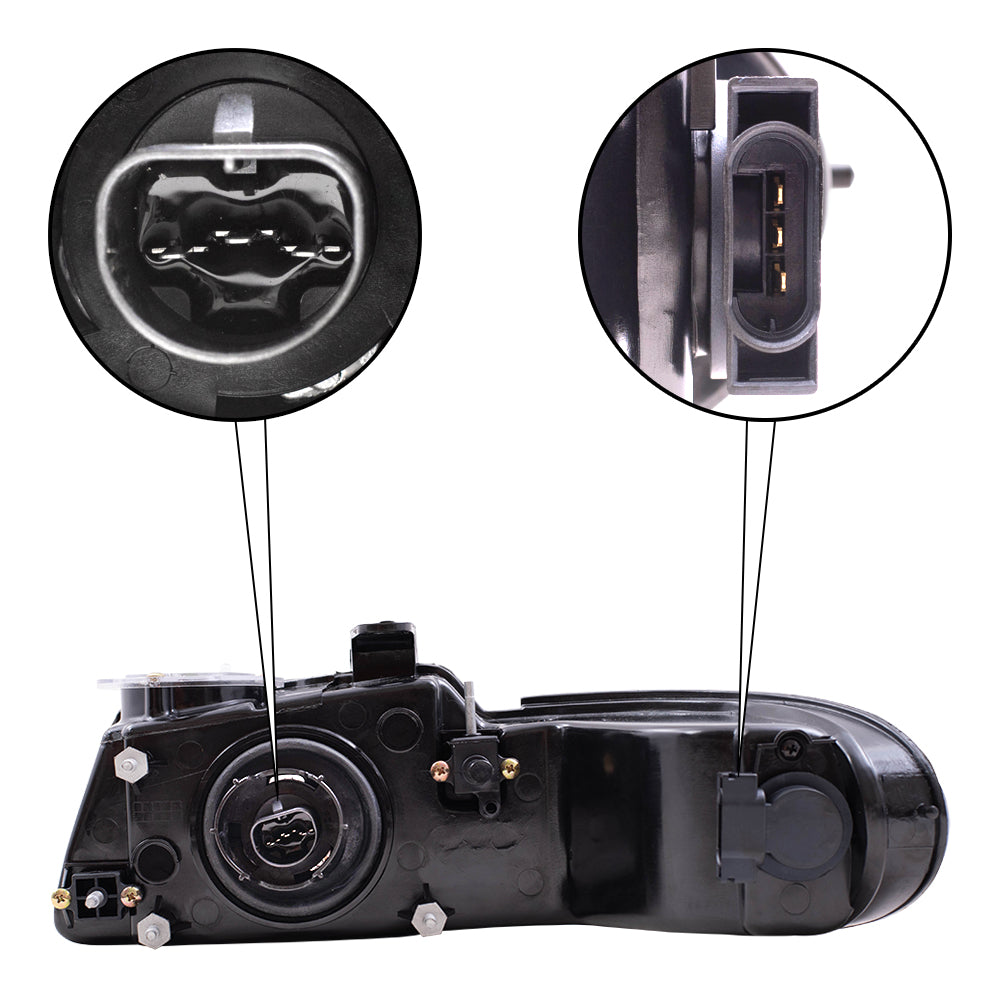Brock Headlight for 96-00 Caravan Voyager Town & Country w/out Quad Lamps Passengers