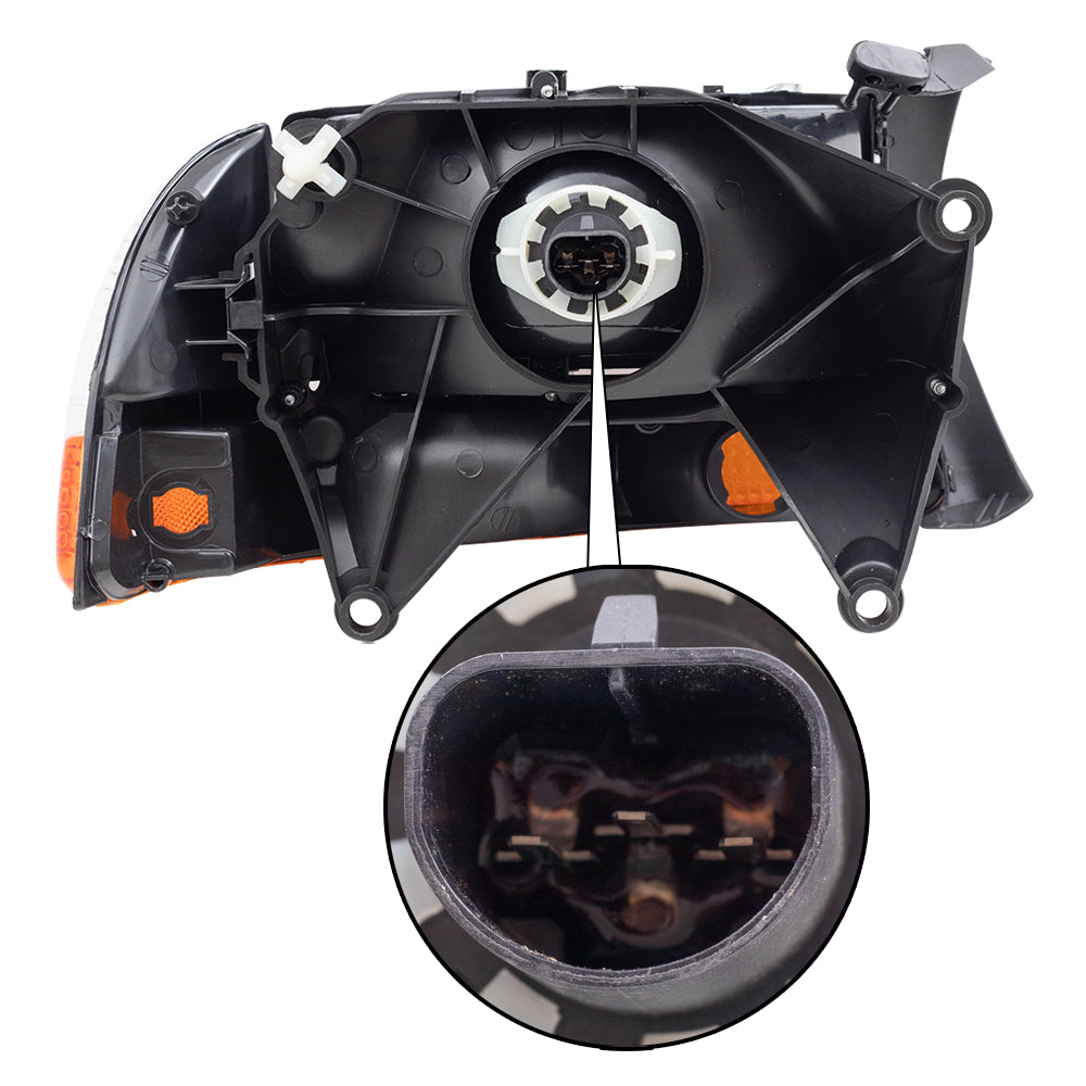 Brock Replacement Replacement Driver Composite Headlight Headlamp with Park Signal Lamp Compatible with 1998-2004 Dakota 55055111AI