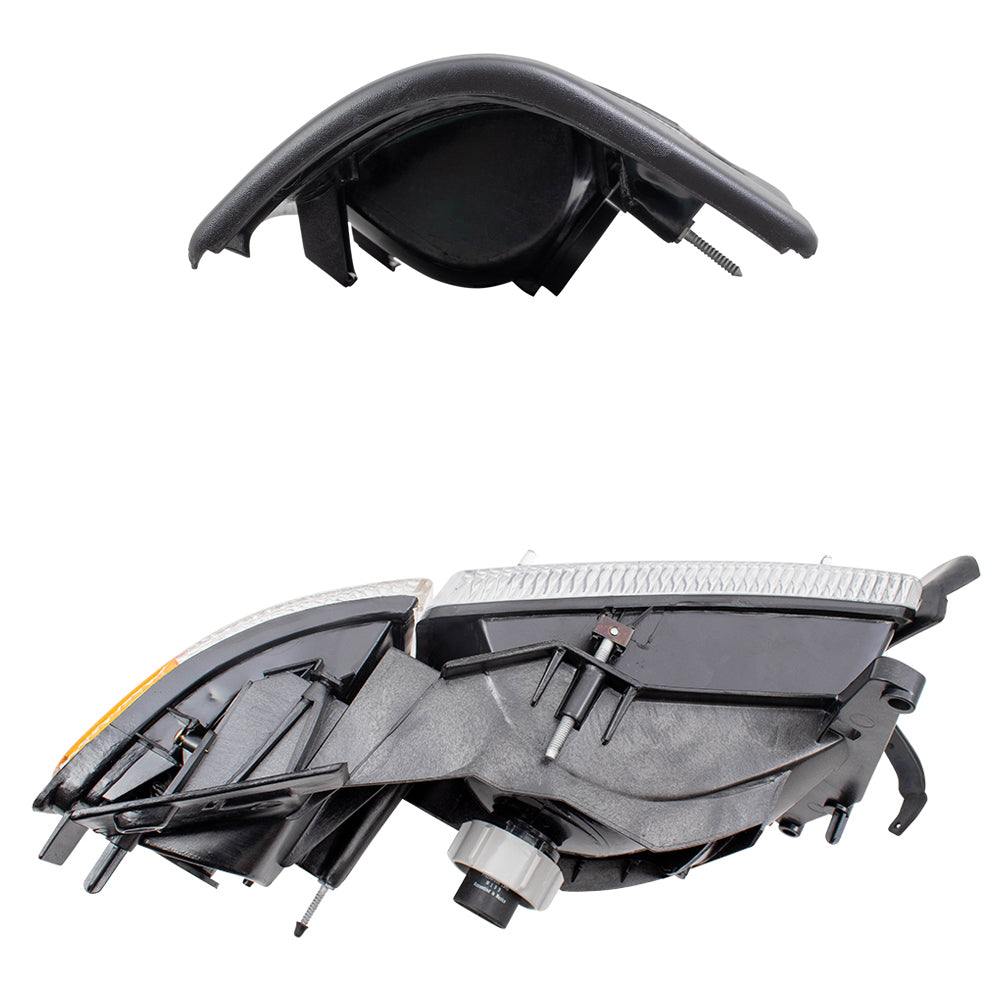 Brock Replacement Set Headlights with Corner Lamp and Tail Lights Smoked Back Up Lens Compatible with 1994-2001 Pickup Truck