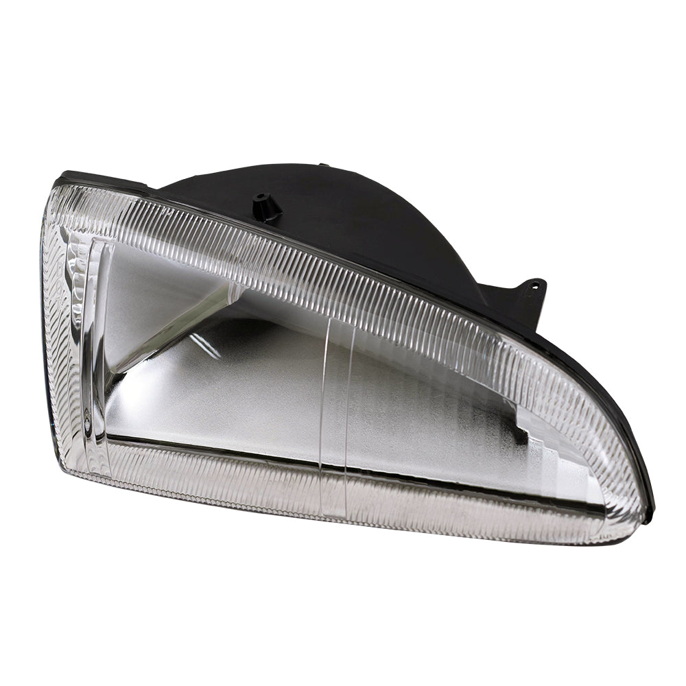 Brock Replacement Driver and Passenger Headlights with Vertical Lined Lens Compatible with 1993-1997 Intrepid 4778257 4778256