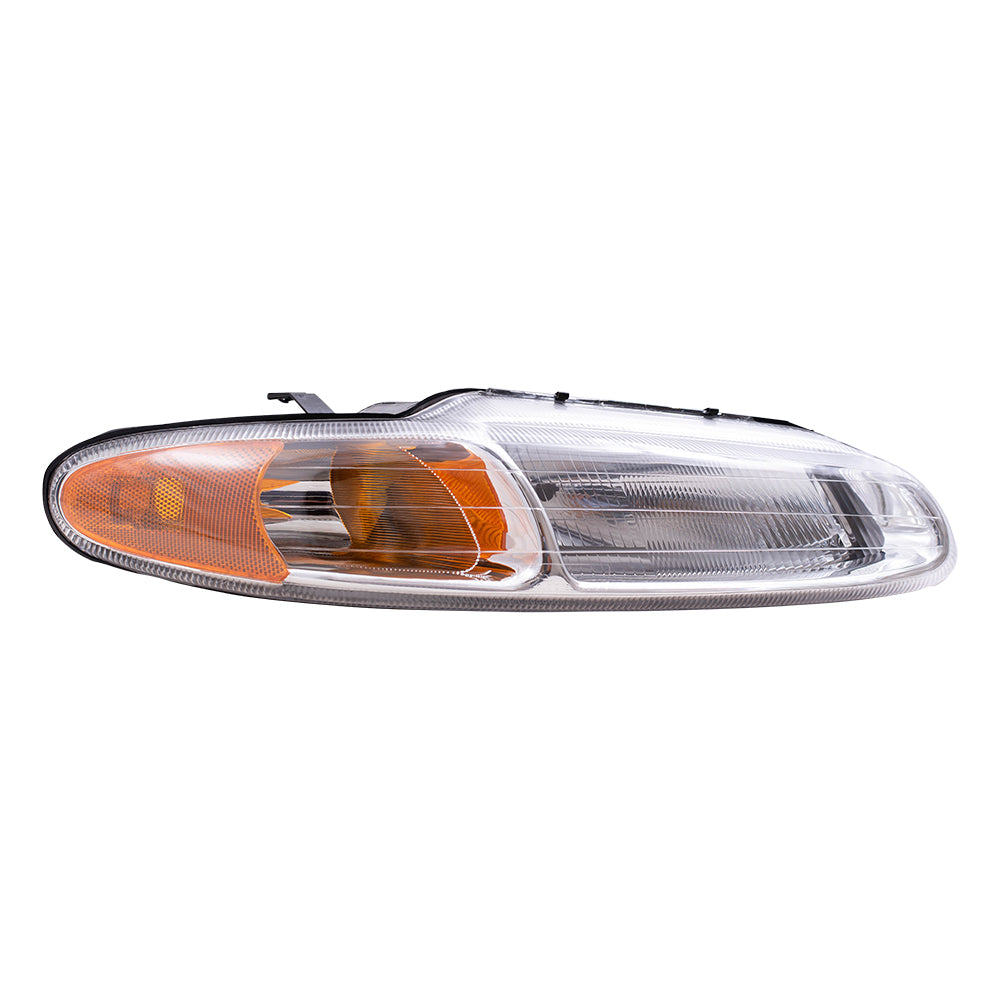 Brock Replacement Passenger Headlight Compatible with 1996-2000 Sebring Convertible 5263986AB