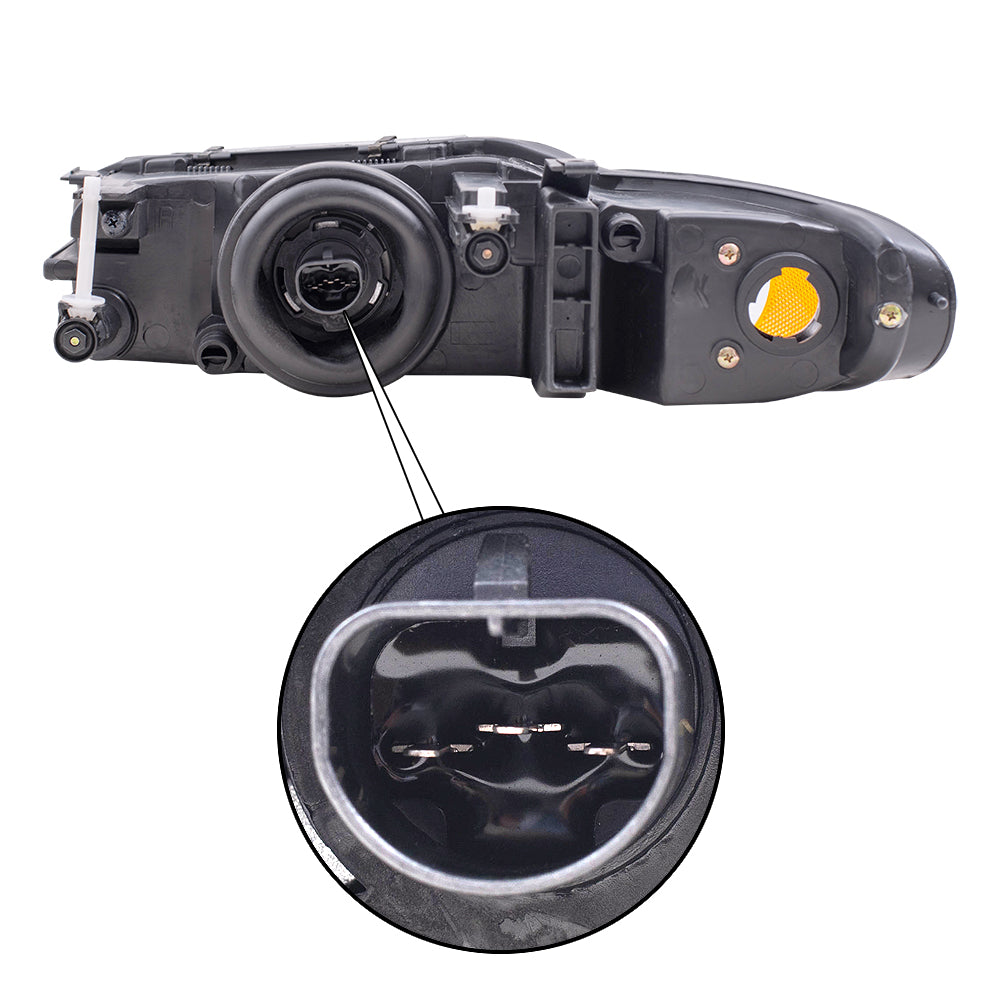 Brock Replacement Passenger Headlight Compatible with 1996-2000 Sebring Convertible 5263986AB