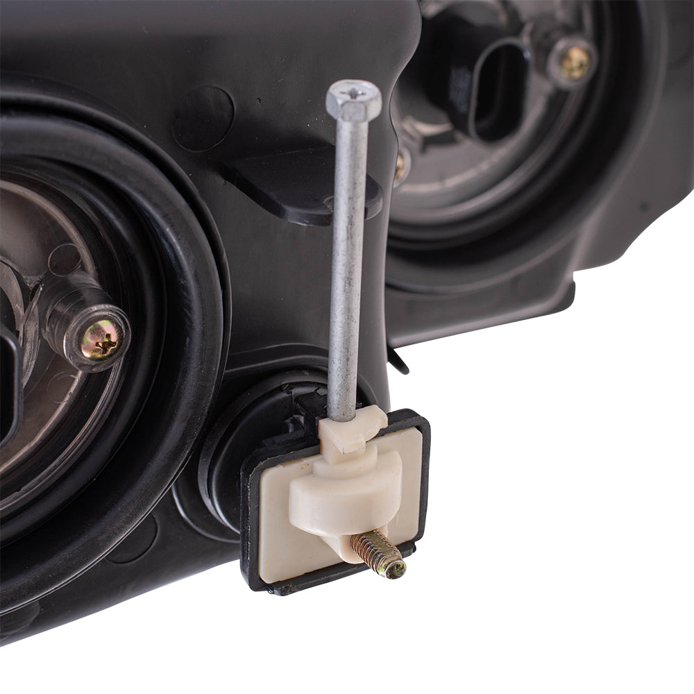 Brock Replacement Set Driver and Passenger Headlights with Smoked Bezels and Amber Park Lamps Compatible with 1999-2004 Grand Cherokee 55155129AJ 5103400AA