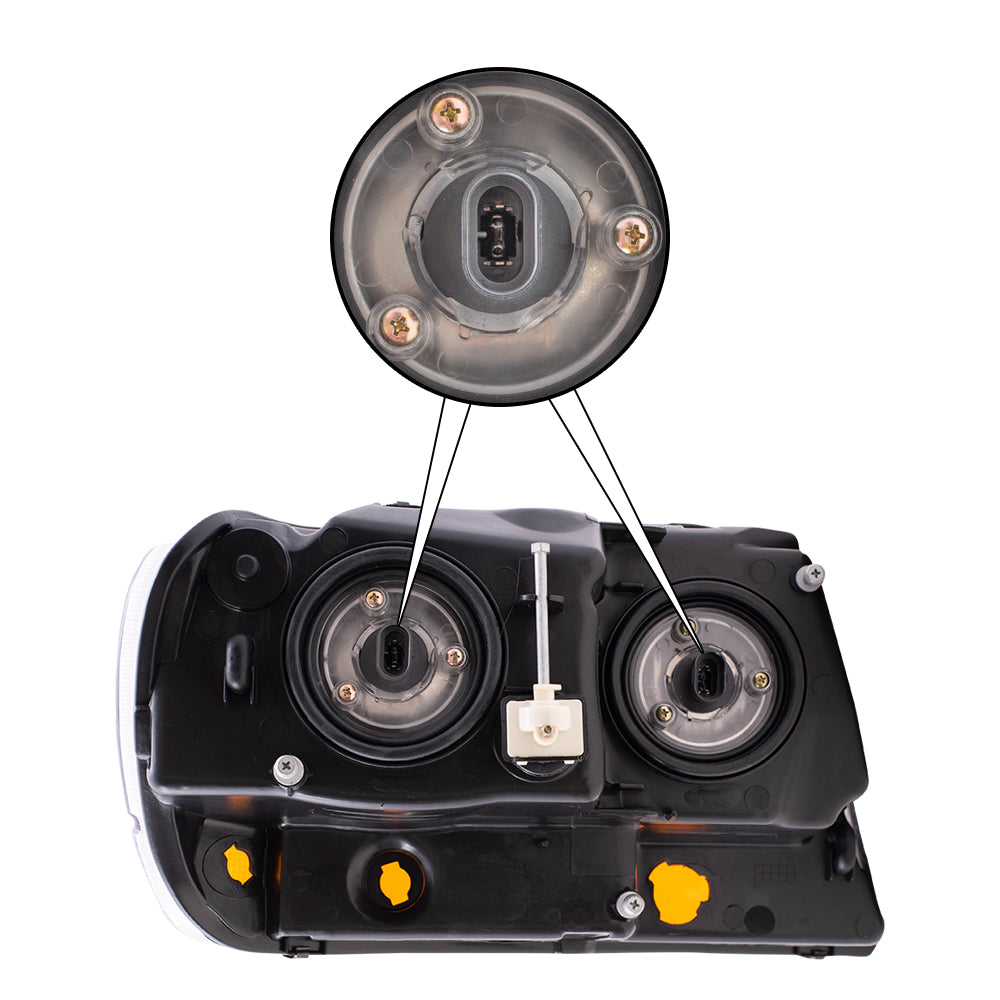 Headlight Assembly for 99-04 Jeep Grand Cherokee Drivers Smoked Bezel 5103401AA
