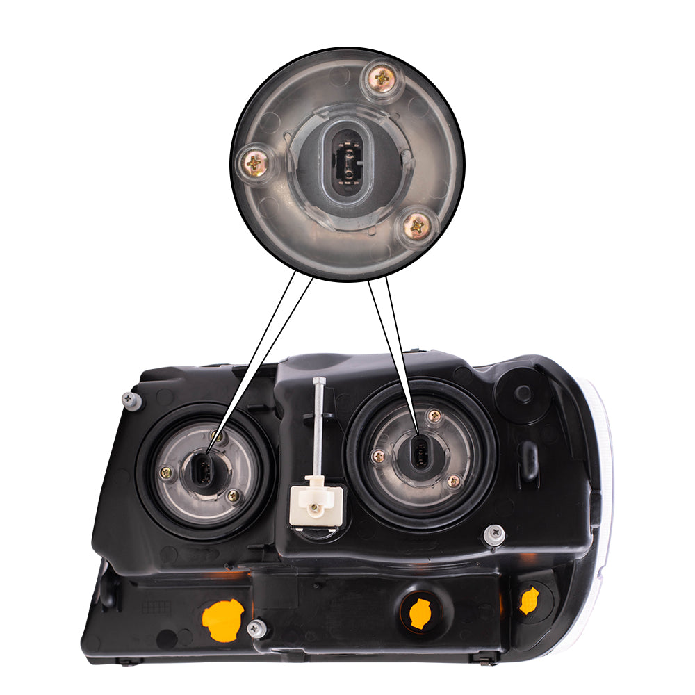 Brock Headlight Assembly for 99-04 Jeep Grand Cherokee Passengers w/ Amber Signal Lens