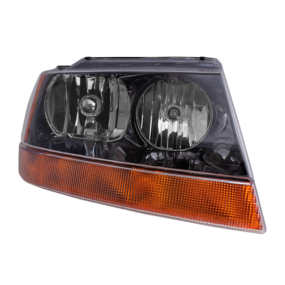 Brock Headlight Assembly for 99-04 Jeep Grand Cherokee Passengers w/ Amber Signal Lens