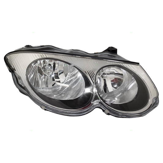 Brock Replacement Passenger Halogen Headlight Compatible with 1999-2004 300M without Leveling 4780013AD 4780012AD