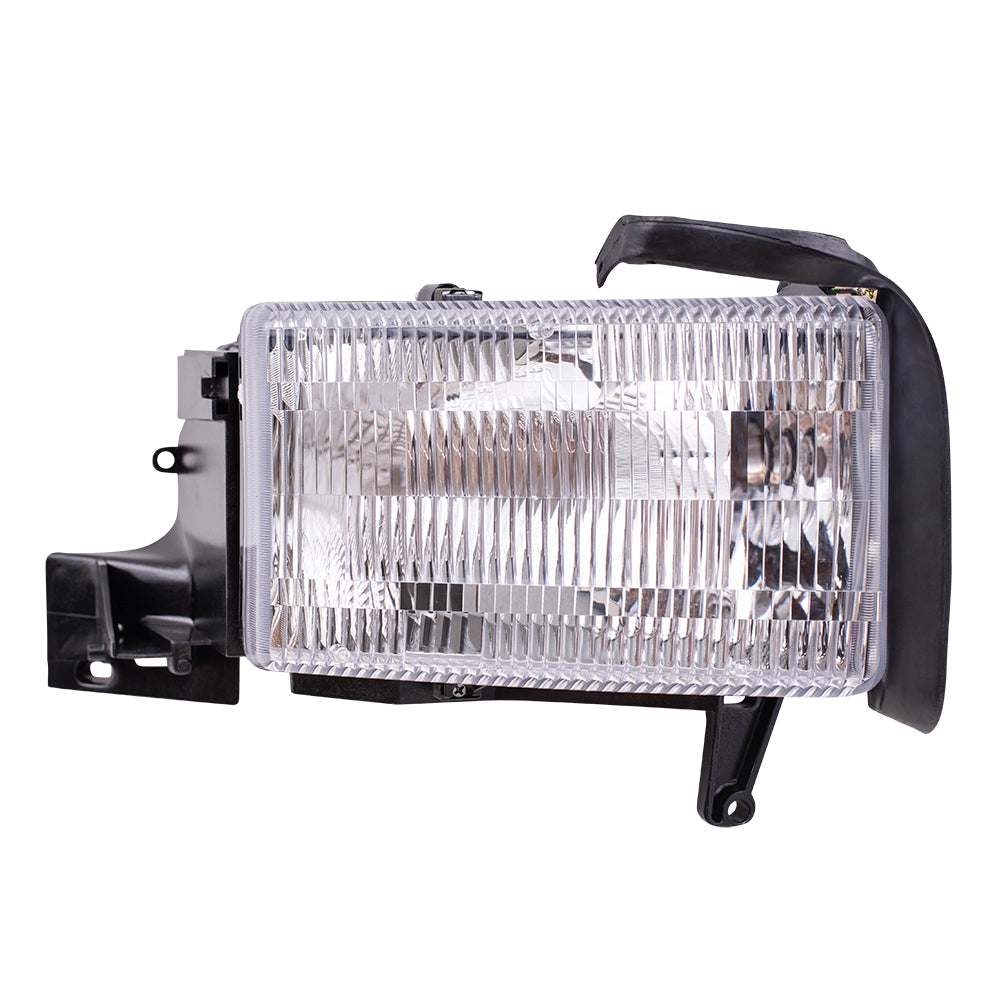 Brock Replacement Set Driver and Passenger Halogen Headlights Compatible with 1994-2002 Pickup Truck 55076749AO 55054780AH
