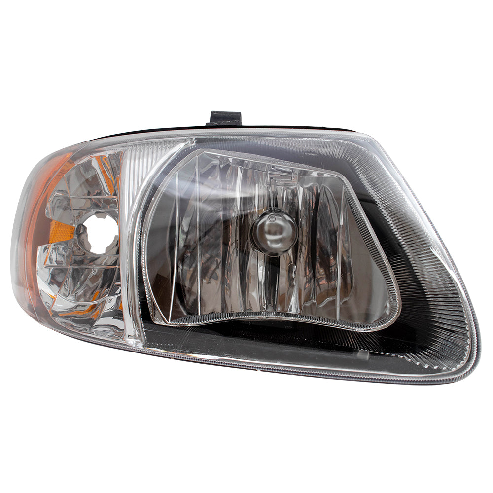 Brock Replacement Passenger Halogen Headlight Compatible with 2001-2007 Caravan Town & Country Van with 113" Wheelbase 4857700AC
