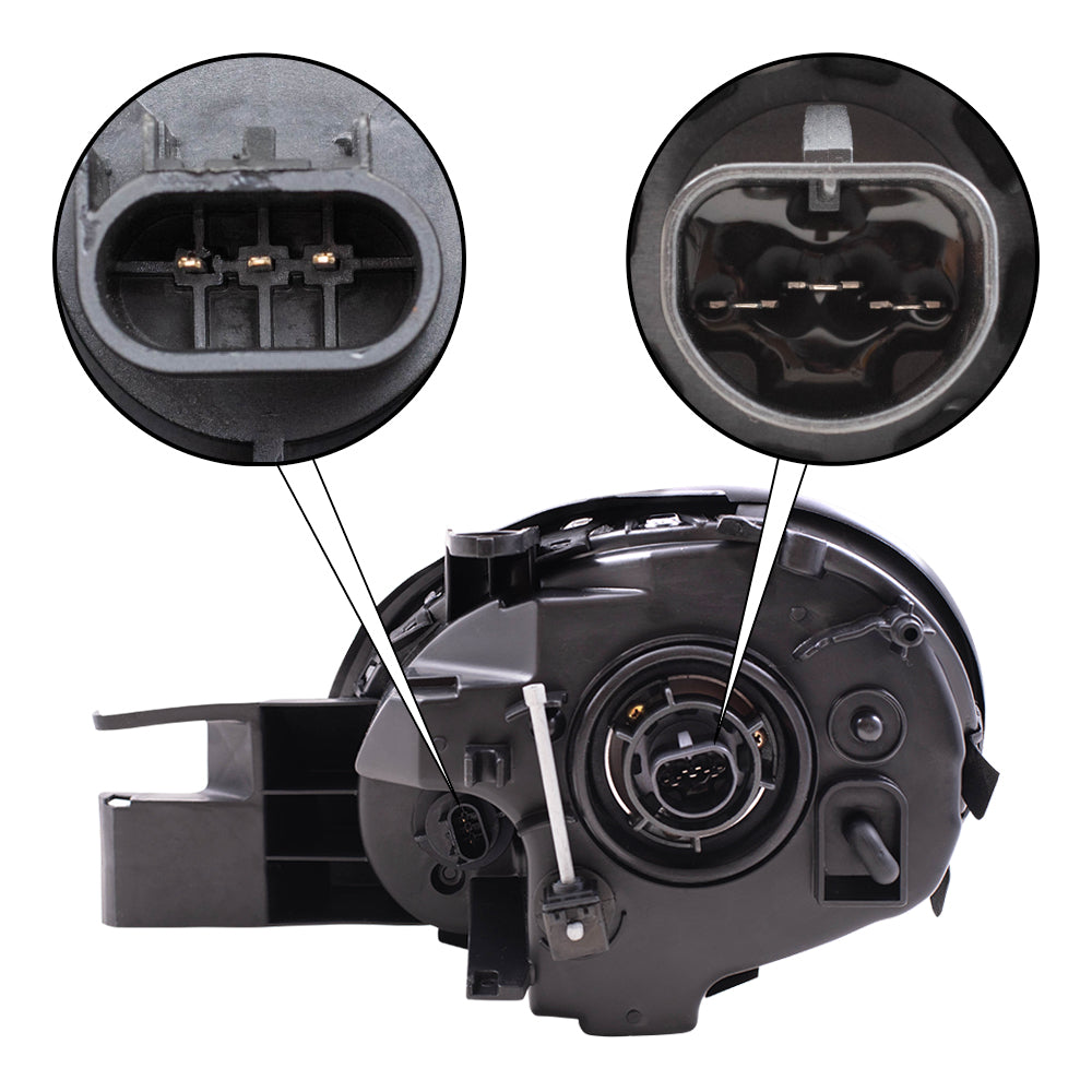 Brock Replacement Set Driver and Passenger Headlights with Chrome Bezels Compatible with 2003-2005 Neon 5303551AI 5303550AI