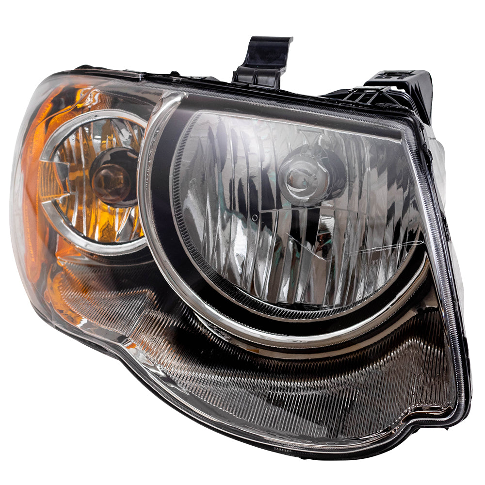 Brock Replacement Set Driver and Passenger Halogen Headlights Compatible with 2005-2007 Town & Country Van with 119" Wheelbase
