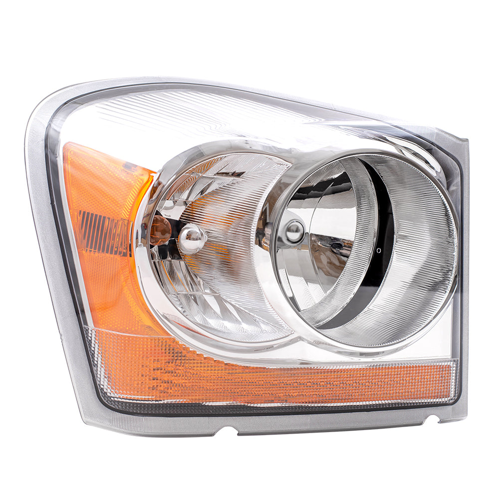 Brock Replacement Driver and Passenger Halogen Headlights Compatible with 2004-2005 Durango 55077721AD 55077720AD