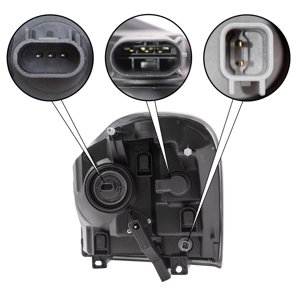 Brock Replacement Driver and Passenger Halogen Headlights Compatible with 2004-2005 Durango 55077721AD 55077720AD