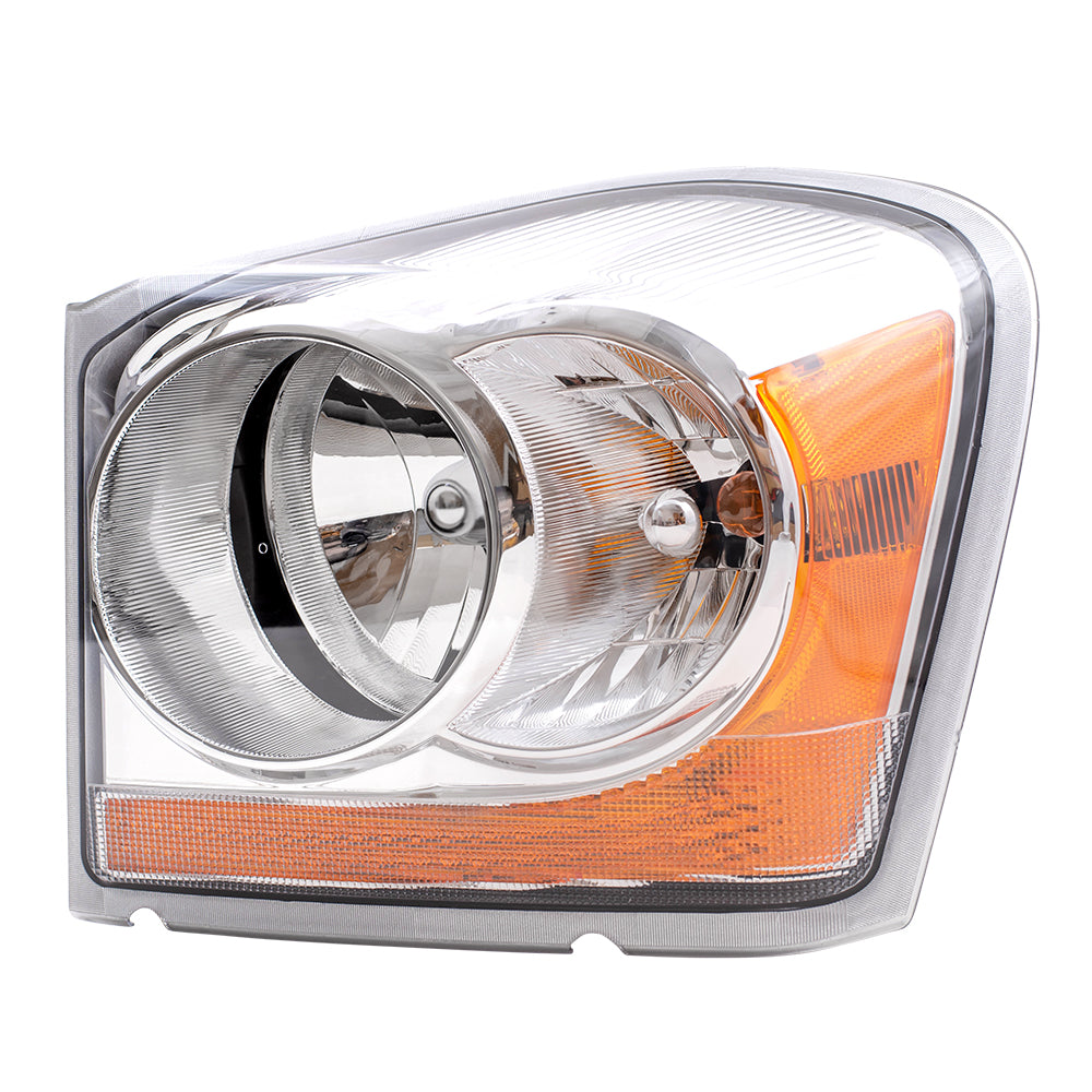 Brock Replacement Driver Halogen Headlight Compatible with 2004-2005 Durango 55077721AD