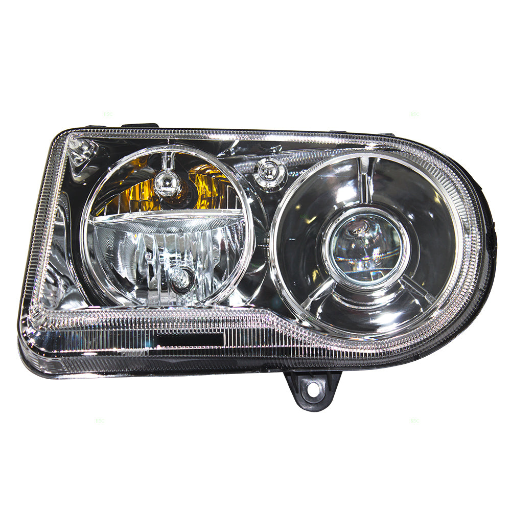 Brock Headlight Assembly for 05-10 Chrysler 300 w/ Delay Option Drivers Halogen Lens