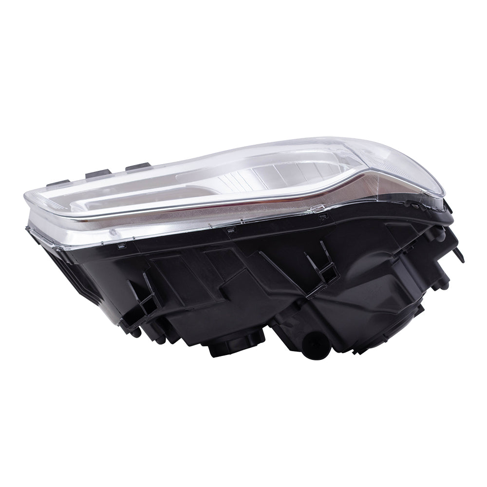 Brock Replacement Set Driver and Passenger Halogen Headlights with Chrome Bezels Compatible with 2015-2017 300 Sedan
