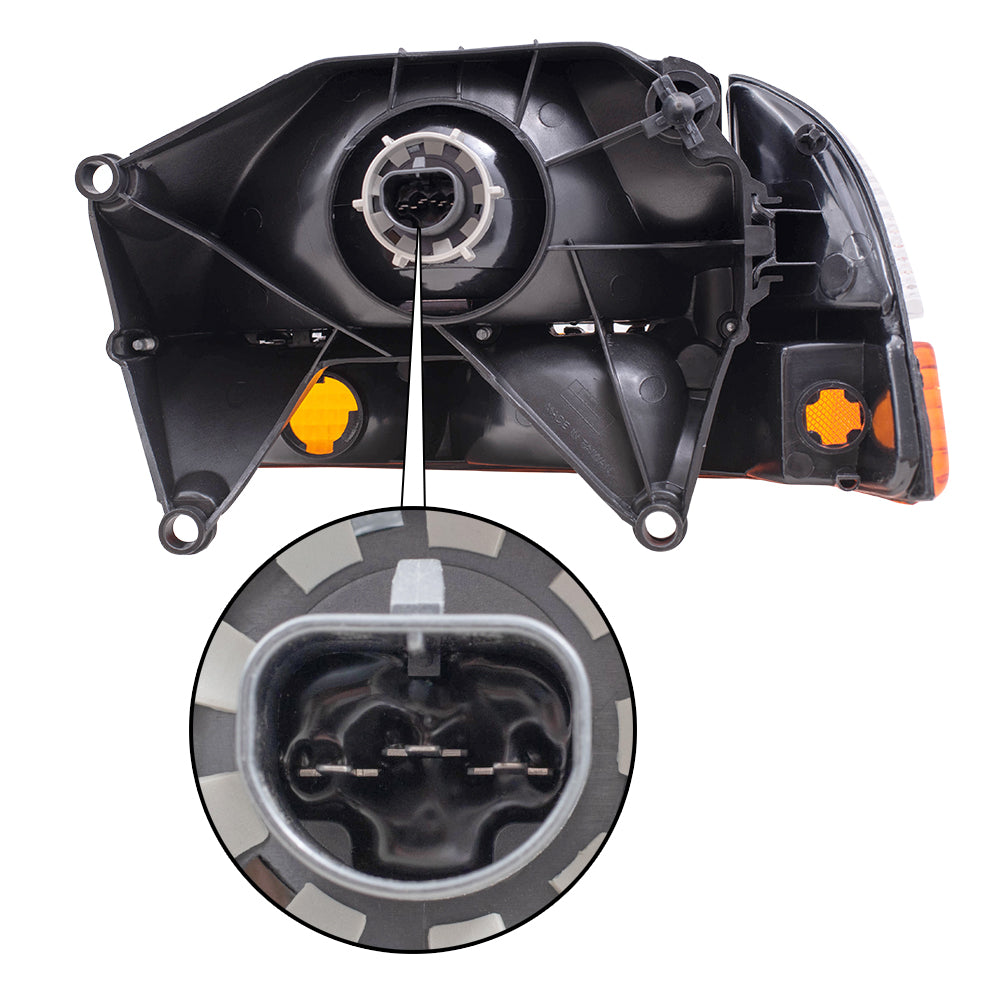 Brock Headlight Assembly for Dodge Dakota Durango Passenger Side w/ Park Signal Lamp