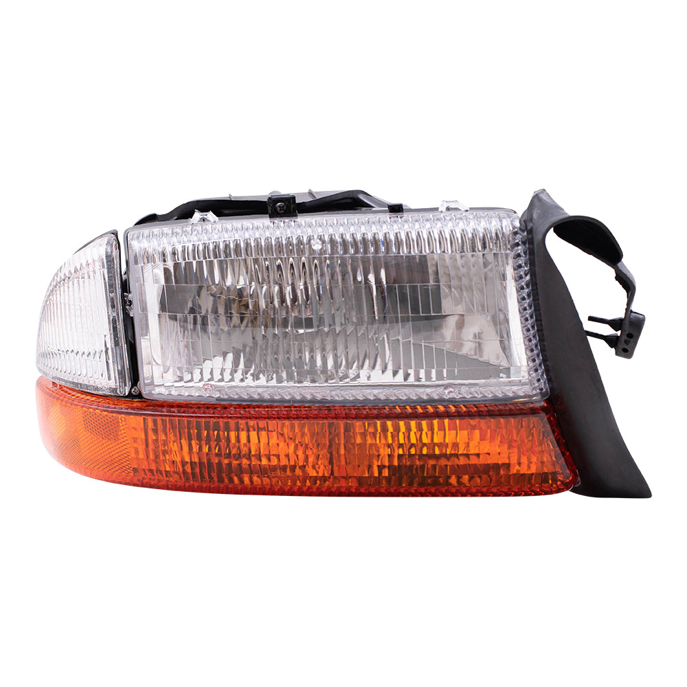 Brock Headlight Assembly for Dodge Dakota Durango Passenger Side w/ Park Signal Lamp