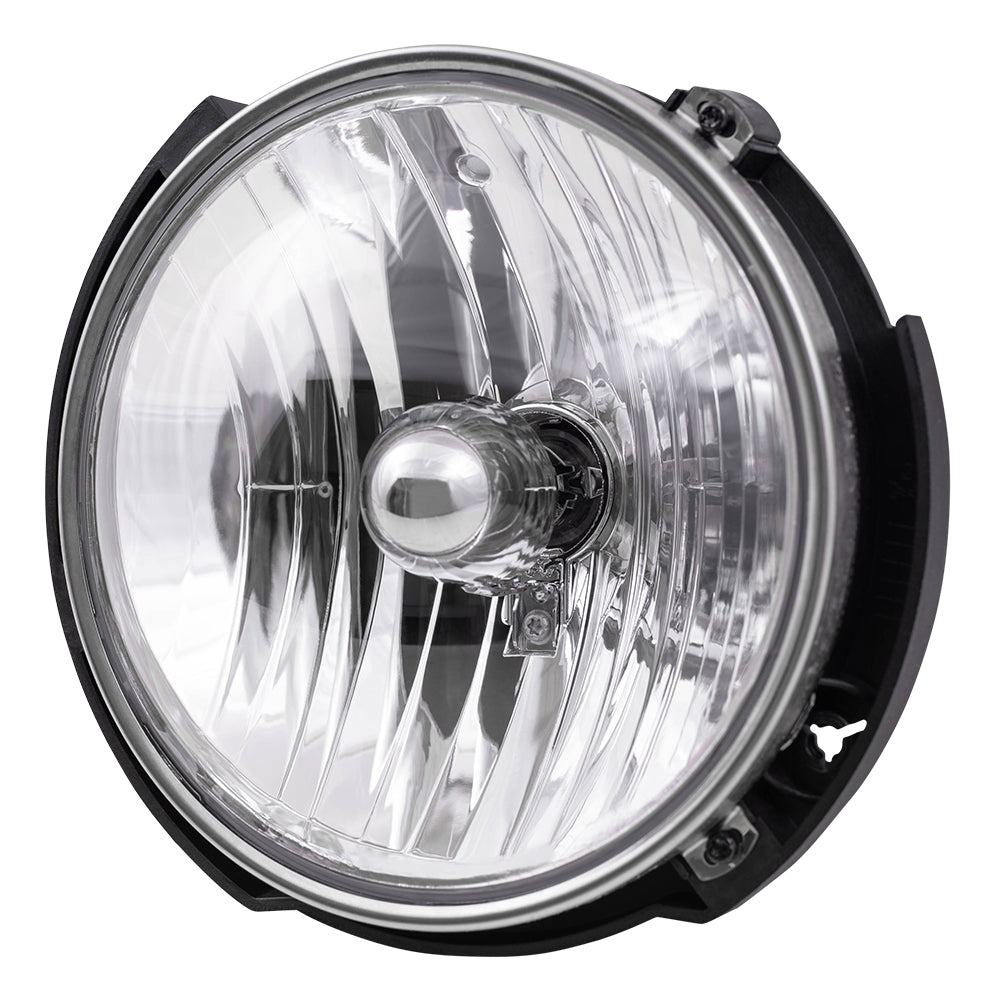 Brock Replacement Passenger Halogen Headlight Compatible with 2007-2017 Wrangler 2018 Wrangler JK 55078148AC