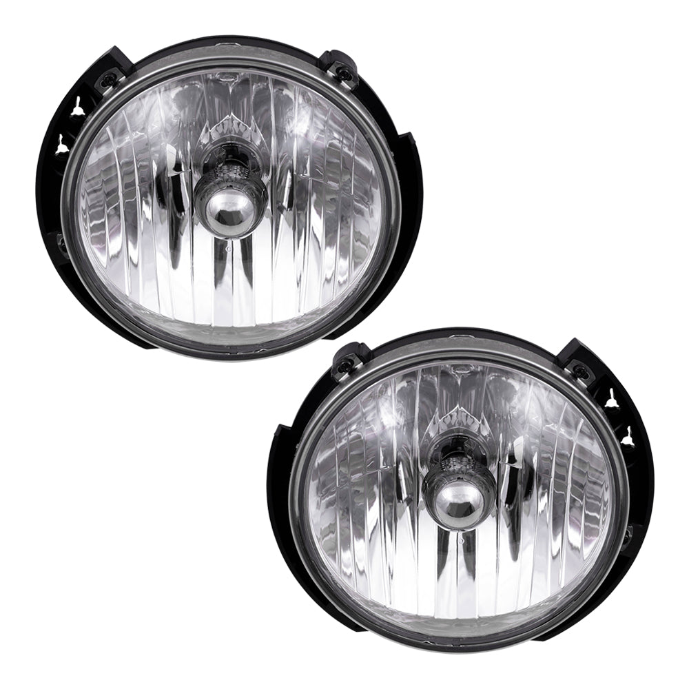 Brock Replacement Set Driver and Passenger Halogen Headlights Compatible with 2007-2017 Wrangler 2018 Wrangler JK 55078149AC 55078148AC