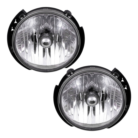 Brock Replacement Set Driver and Passenger Halogen Headlights Compatible with 2007-2017 Wrangler 2018 Wrangler JK 55078149AC 55078148AC