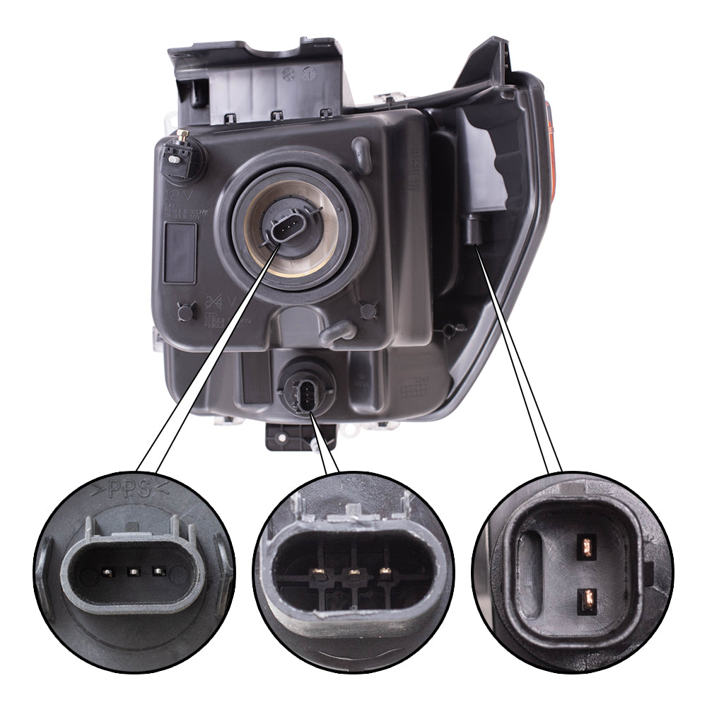 Brock Replacement Set Driver and Passenger Headlights Compatible with 2007-2011 Nitro 55157225AD 55157224AD