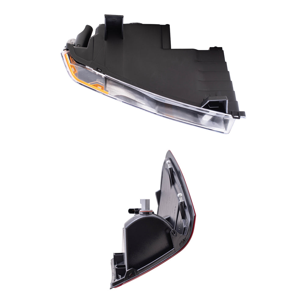 Brock Replacement Driver and Passenger Side Halogen Combination Headlight Assemblies and Tail Light Assemblies 4 Piece Set Compatible with 2008-2010 Grand Cherokee