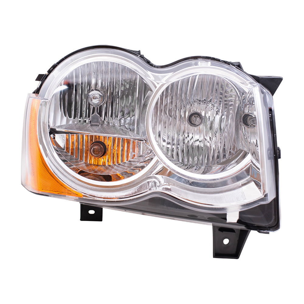 Brock Headlight Assembly for 08-10 Jeep Grand Cherokee Passengers Halogen Lens Housing