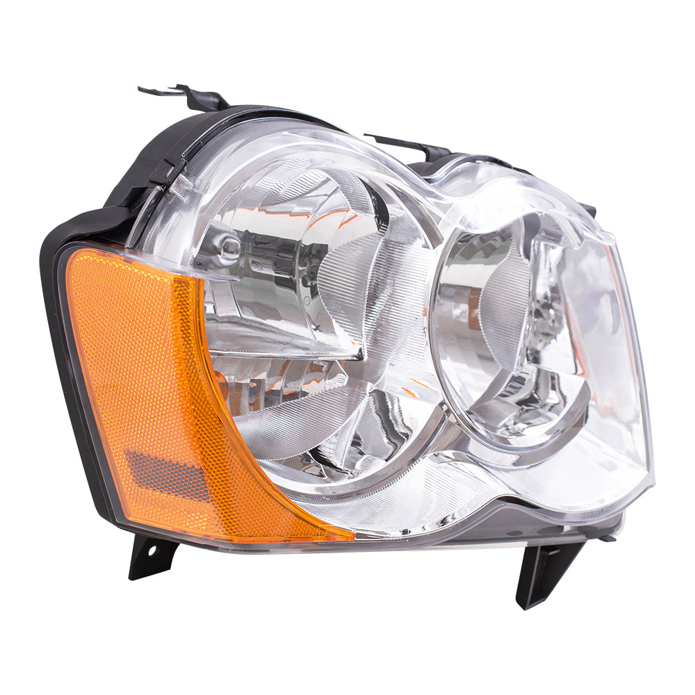 Brock Headlight Assembly for 08-10 Jeep Grand Cherokee Passengers Halogen Lens Housing