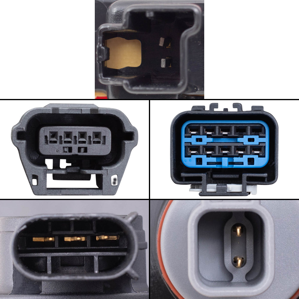 Brock Replacement Driver and Passenger Side HID Combination Headlight Assemblies, Tail Light Assemblies and 3rd Brake Light 5 Piece Set Compatible with 2008-2010 Grand Cherokee