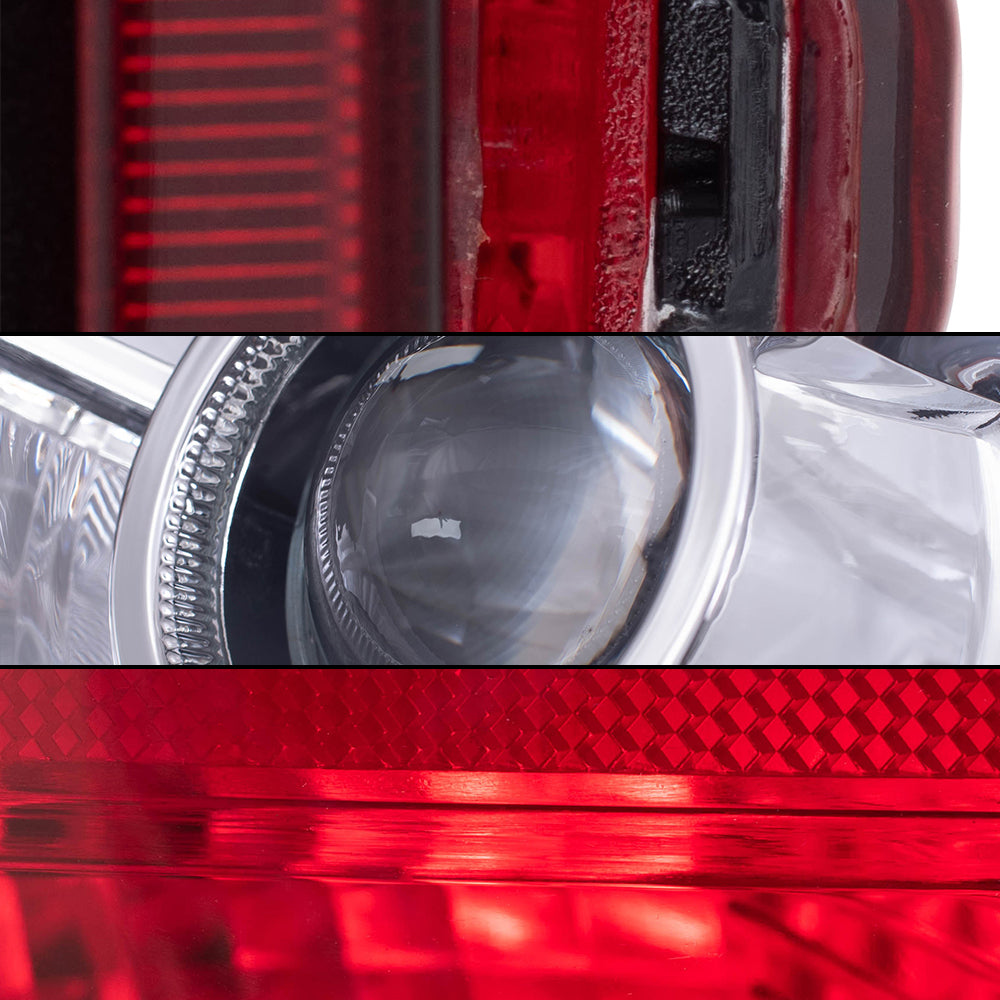 Brock Replacement Driver and Passenger Side HID Combination Headlight Assemblies, Tail Light Assemblies and 3rd Brake Light 5 Piece Set Compatible with 2008-2010 Grand Cherokee