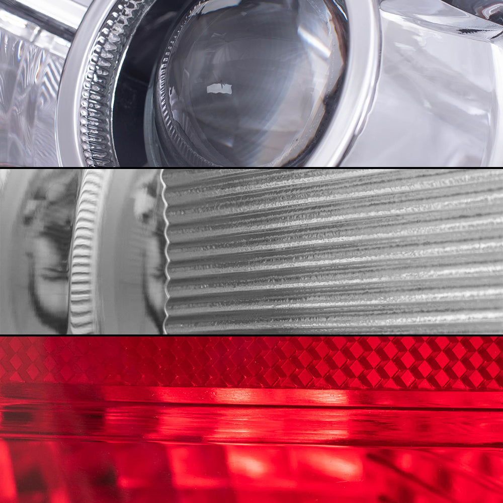 Brock Replacement Driver and Passenger Side HID Combination Headlights, Fog Lights and Tail Lights 6 Piece Set Compatible with 2008-2010 Grand Cherokee