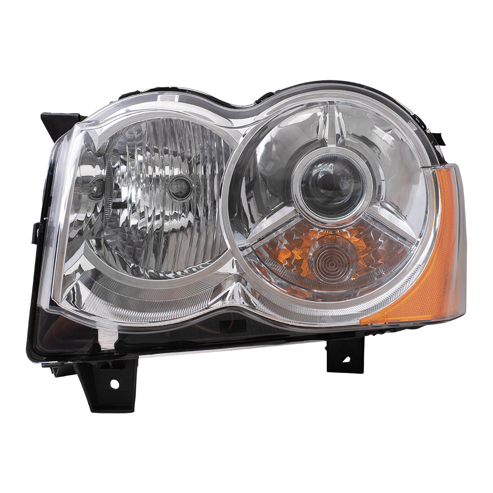 Brock Headlight Assembly for 08-10 Jeep Grand Cherokee Drivers HID Lens 55157485AG