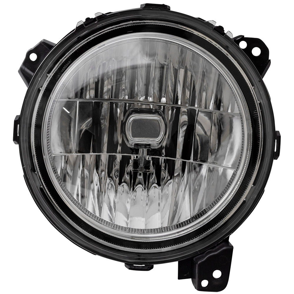 Brock Replacement Passenger Halogen Headlight Compatible with 2018-2026 Wrangler JL 2020-2026 Gladiator 55112872AF
