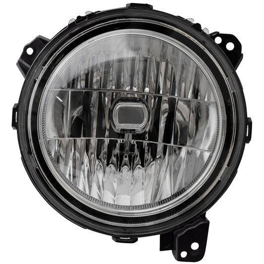 Brock Replacement Passenger Halogen Headlight Compatible with 2018-2026 Wrangler JL 2020-2026 Gladiator 55112872AF