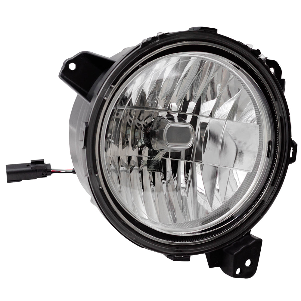 Brock Replacement Passenger Halogen Headlight Compatible with 2018-2026 Wrangler JL 2020-2026 Gladiator 55112872AF