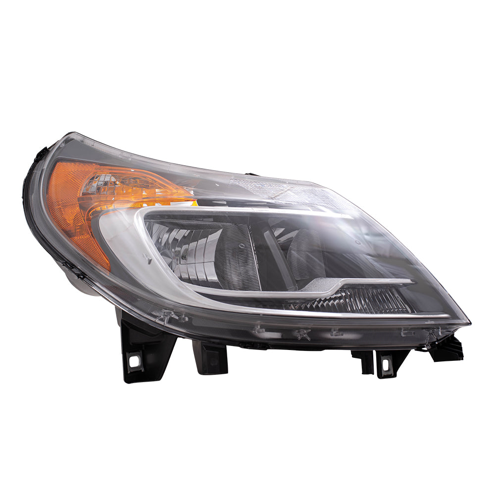 Brock Replacement Set Driver and Passenger Halogen Headlights with Daytime Running Lights Compatible with 2014-2022 Promaster