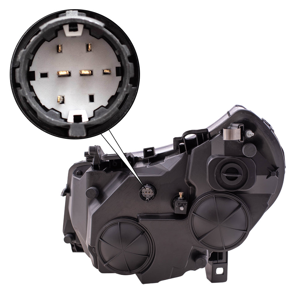 Brock Replacement Set Driver and Passenger Halogen Headlights with Daytime Running Lights Compatible with 2014-2022 Promaster