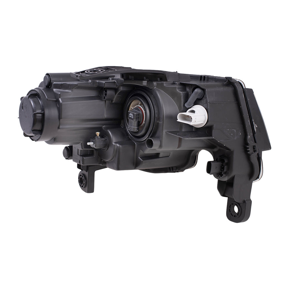 Brock Replacement Driver Side Halogen Combination Headlight Assembly with Chrome Bezel Compatible with 2017-2020 Grand Cherokee