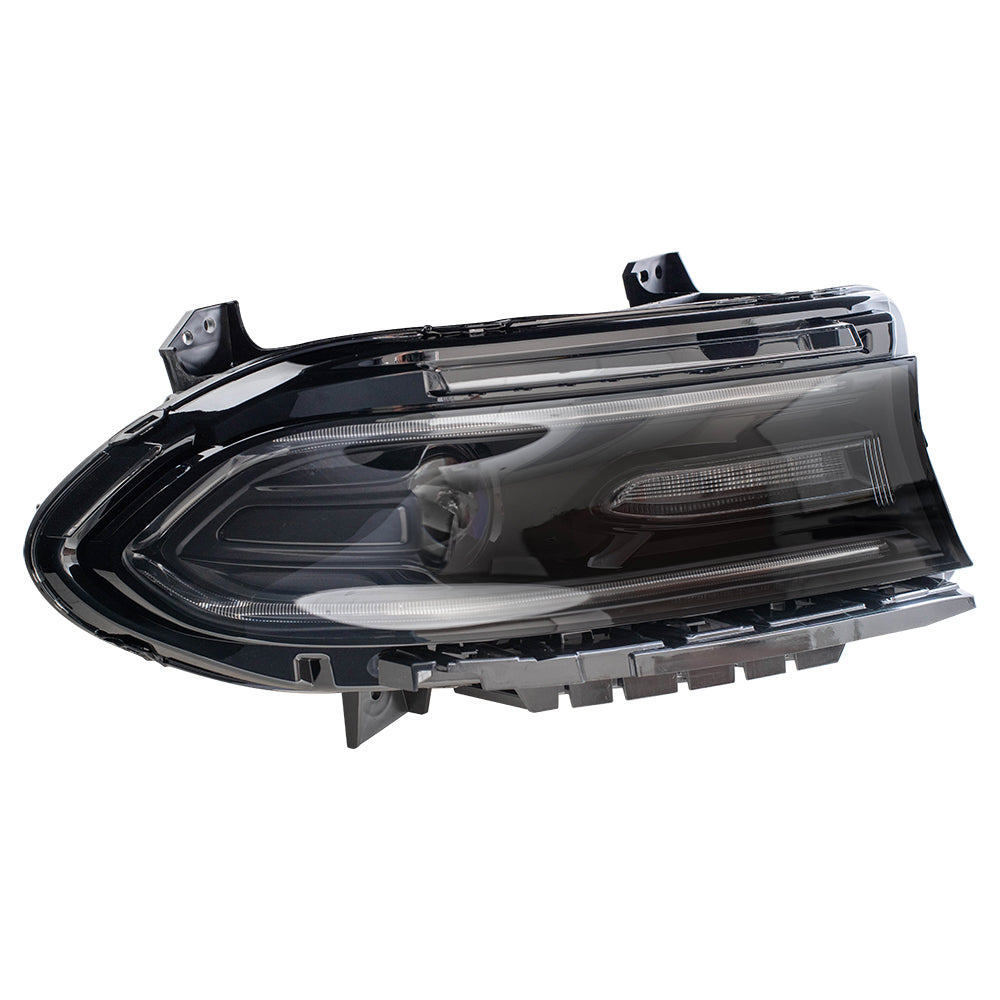 Brock Replacement Driver and Passenger Side Halogen Combination Headlight Assemblies Compatible with 2016-2020 Dodge Charger